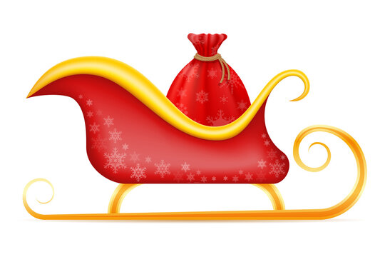 santa claus christmas sleigh vector illustration