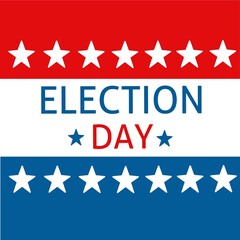 The 2021 Presidential Election in the United States. Polling day, US Election. Patriotic American elements. Vector illustration