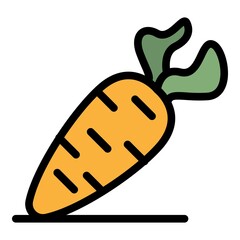 Carrot food icon. Outline carrot food vector icon color flat isolated