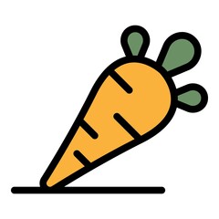 Carrot detox icon. Outline carrot detox vector icon color flat isolated