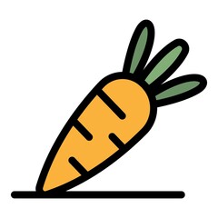 Natural carrot icon. Outline natural carrot vector icon color flat isolated