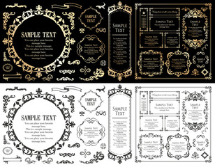 クリスマスをイメージしたフレームデザインのセット。アンティーク。ビンテージ。エレガント