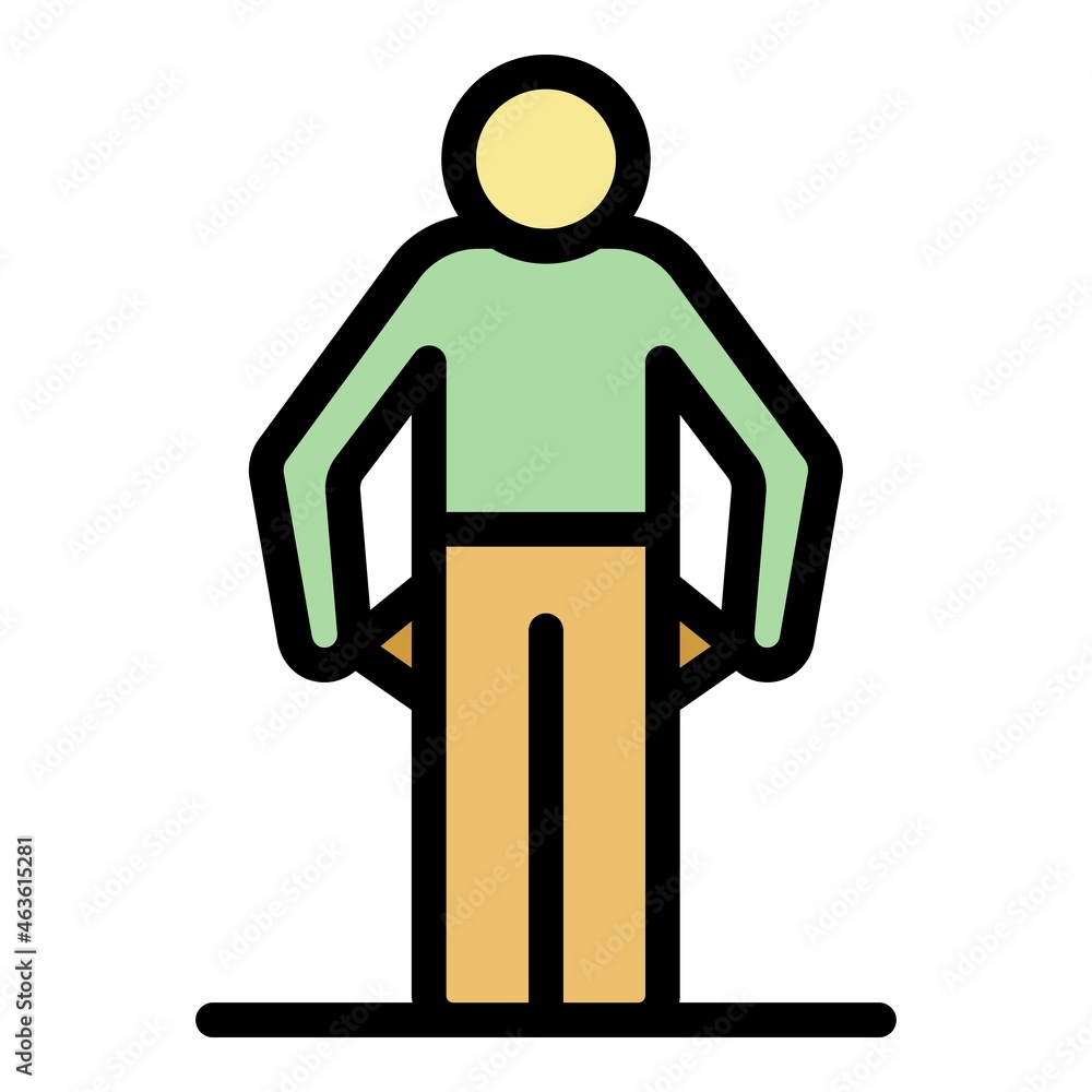 Poster man get fired icon. outline man get fired vector icon color flat isolated