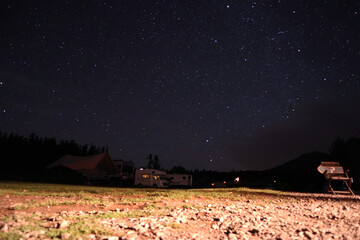キャンプ場での満天の星空