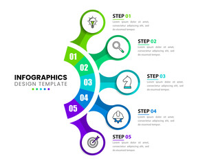 Infographic design template. Creative concept with 5 steps