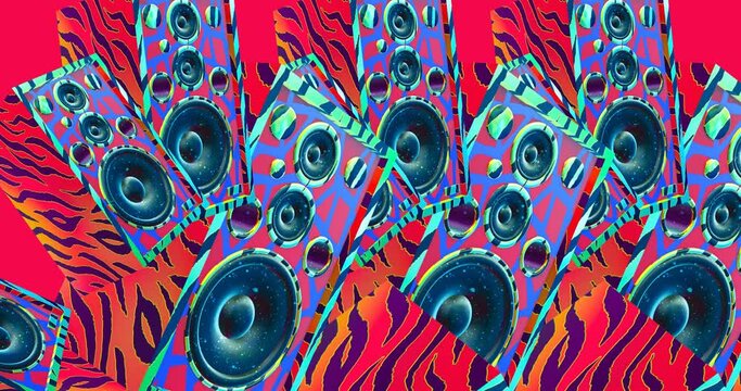 Minimal motion design. 3d creative music column 4k video