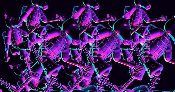 Minimal motion design. 3d creative Horse character animation  4k video