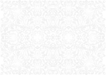 white background with floral pattern