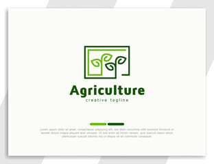 Agriculture sprout plant logo illustration design template