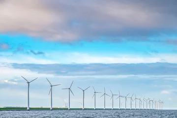 Foto auf Acrylglas Wind turbines on the Ketelmeer, Flevoland Province, The Netherlands © Holland-PhotostockNL
