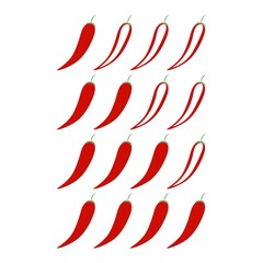 Spicy chilli pepper level isolated on white background. Symbol for food menu restaurant in flat style.