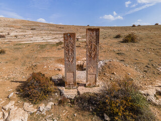 Khachkar cross stones at Aprank Monastery (Saint David's Monastery) Ruins, Erzincan Province, Turkey
