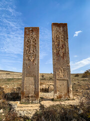 Khachkar cross stones at Aprank Monastery (Saint David's Monastery) Ruins, Erzincan Province, Turkey