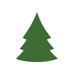 Fototapeta premium Color christmas tree illustration. Vector new year tree icon. Color logo for christmas.