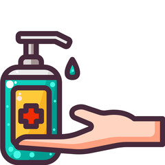 washing hand line icon