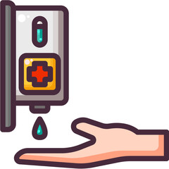 washing hand line icon