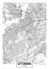 City map Ottawa, travel vector poster design