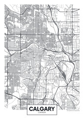 City map Calgary, travel vector poster design