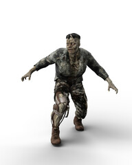 3D rendering of a fantasy horror story undead monster isolated on a white background.