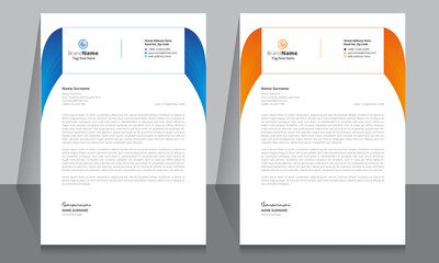 Letterhead format template, business style letterhead design template. Company letterhead template designs.