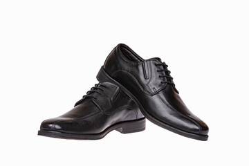 Black men's leather shoes