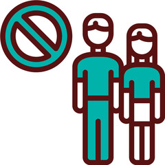 avoid crowds one color icon