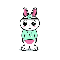 Fototapeta na wymiar illustration of cute rabbit vector design