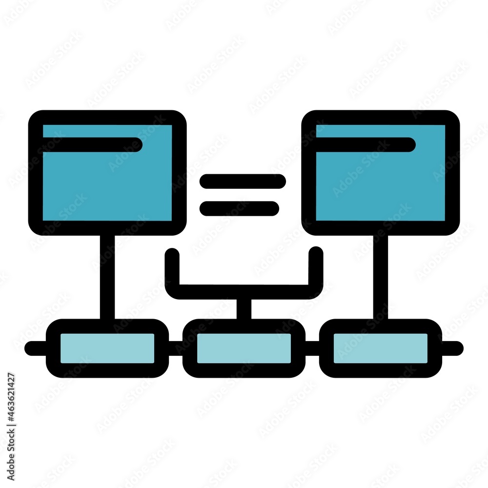 Poster internet technologies icon. outline internet technologies vector icon color flat isolated