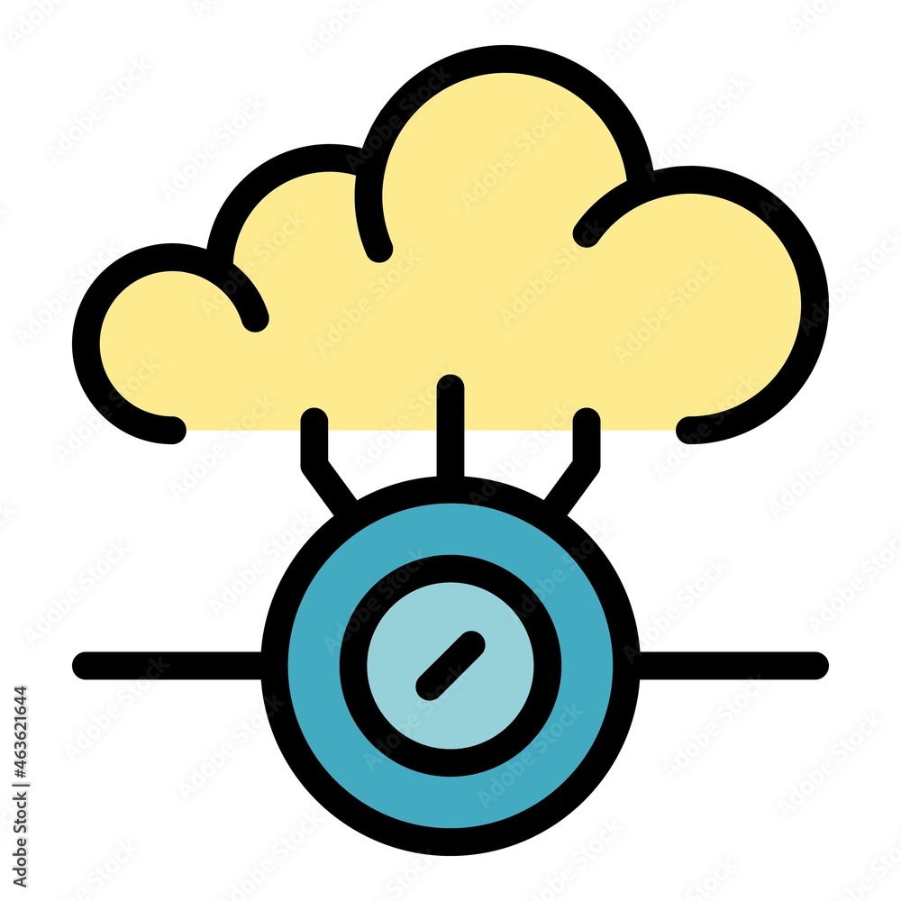 Poster cloud technologies icon. outline cloud technologies vector icon color flat isolated