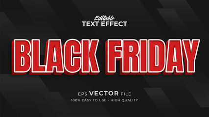 Black Friday banner editable text effect with comic style