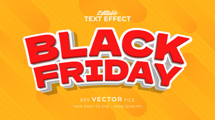 Black Friday banner editable text effect with comic style