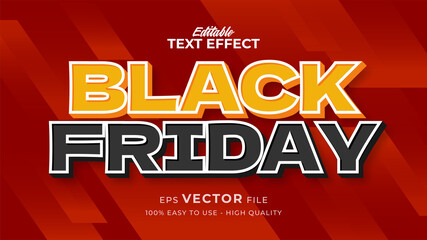 Black Friday banner editable text effect with comic style