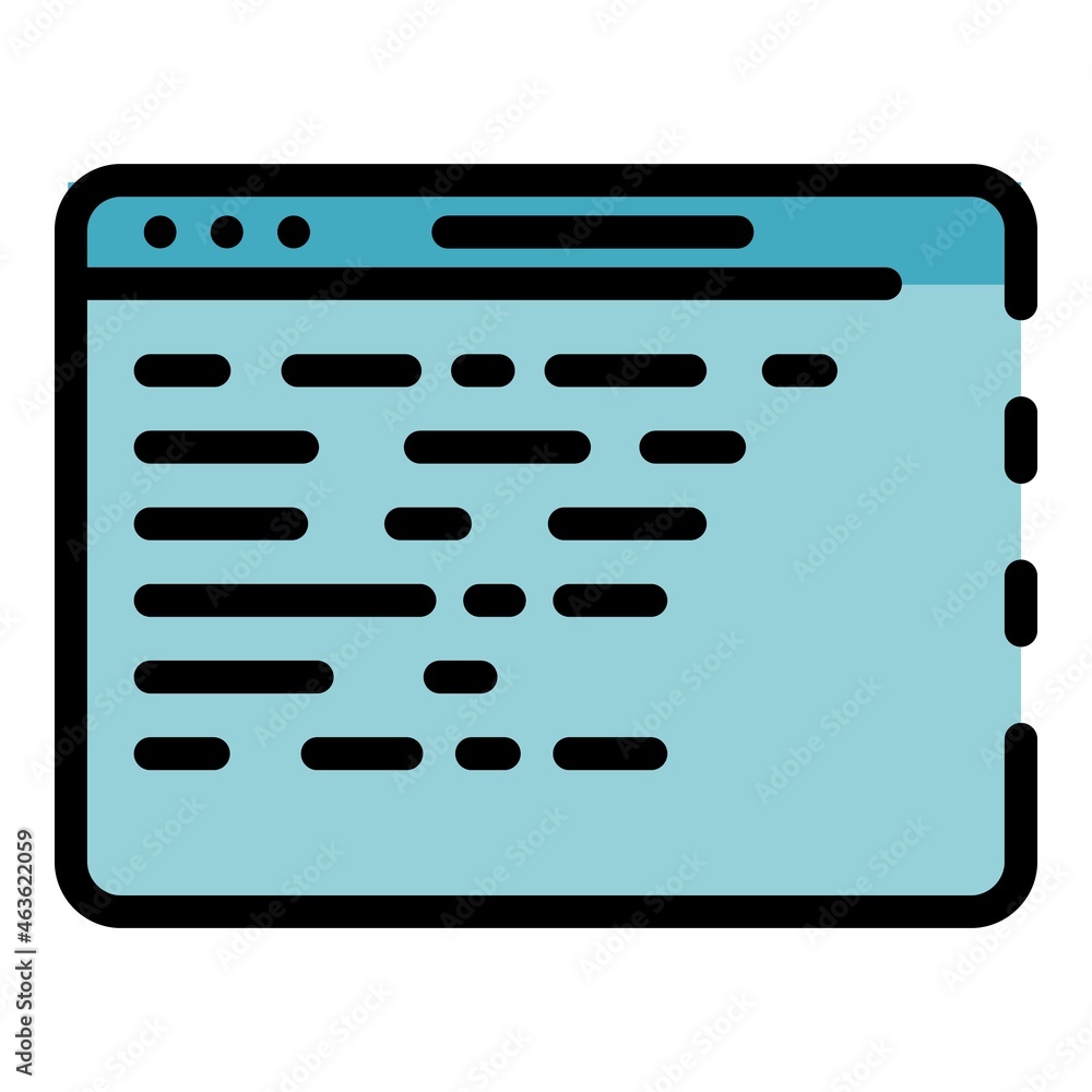 Poster application code icon. outline application code vector icon color flat isolated