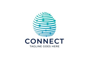connect logo design, internet logo design, technology logo template