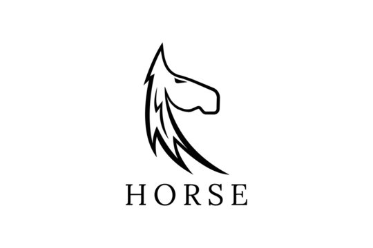 horse logo design template, elegant horse logo design