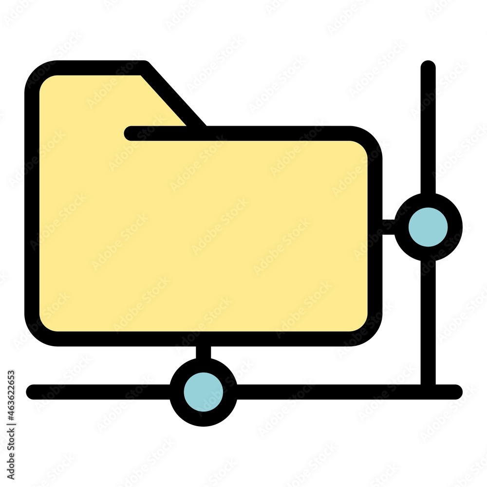 Poster network folder access icon. outline network folder access vector icon color flat isolated