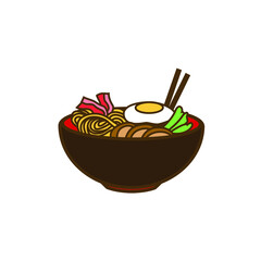illustration of japanese beef noodle vector design
