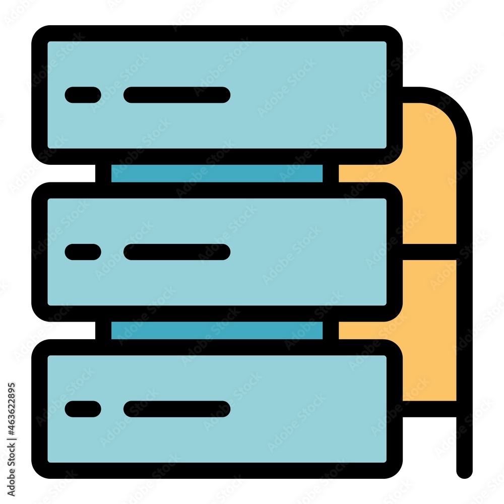 Poster server cluster icon. outline server cluster vector icon color flat isolated
