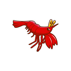 illustration of  cute red lobster vector design