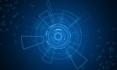 Sci fi futuristic user interface, HUD, Technology abstract background , Vector illustration.	
