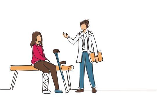 doctor talking to patient with broken leg clip art preview