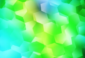 Fototapeta na wymiar Light Blue, Green vector texture with colorful hexagons.