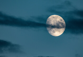 Naklejka na ściany i meble The moon among the clouds, beautiful moon, full moon