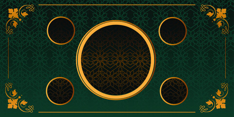 islamic background with hole and ornament vector design