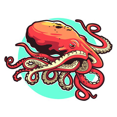 illustration of octopus vector design