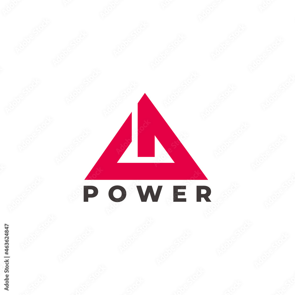 Poster triangle power button symbol geometric simple logo vector