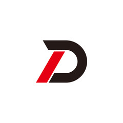 letter dp motion line negative space logo vector