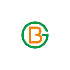 letter gb curves circle colorful logo vector