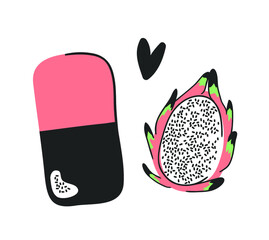 Hand drawn seamless pattern with ice cream. Vector artistic drawing food. Summer fashion illustration
