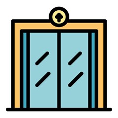 Big elevator icon. Outline big elevator vector icon color flat isolated